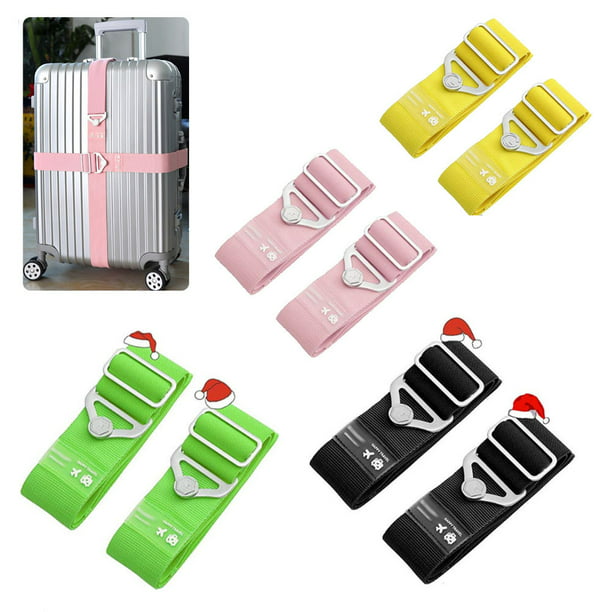 Luggage Bungee Straps 2 Pack with Buckles Elastic Adjustable Sturdy Belt for Roller Case Suitcase Bag Blanket Travelling